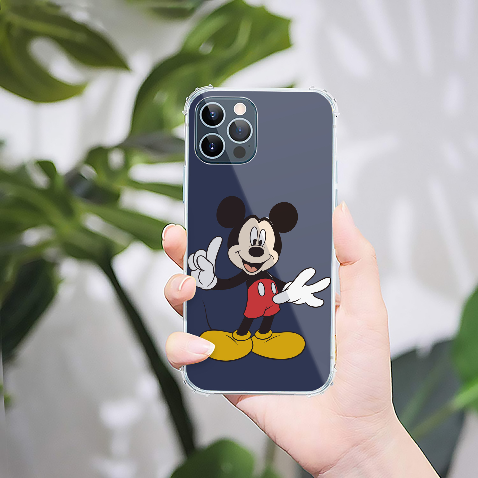 （画像用） ミッキーマウス Mickey Mouse 【iPhone 12シリーズ対応】透明スマホケース（クリアソフトケース）